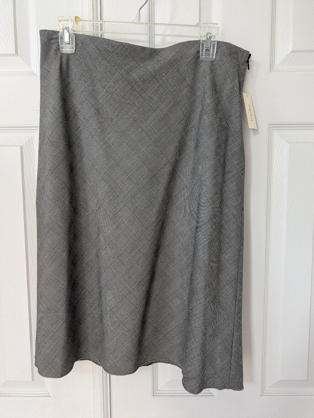 Jones New York Gray Plaid Midi Skirt